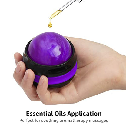 Coolrunner Massage Ball, Manual Roller Massager, Handheld Self Massage | Therapy and Relax Full Body Tools for Sore Muscles, Shoulders, Neck, Arms, Legs, Back, Foot, Body - color: Purple