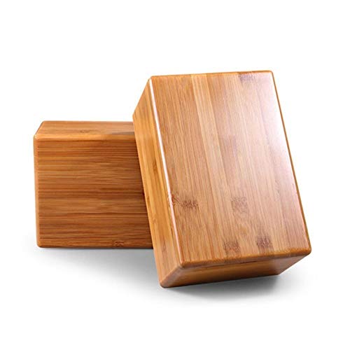 Bamboo Yoga Block (2 PCS), Bamboo Handstand Block,Support Brick to Deepen Poses, Improve Strength and Aid Balance and Flexibility