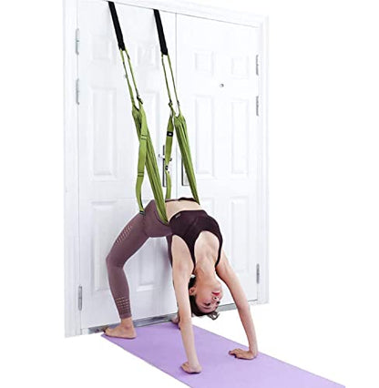 Yoga Fitness Stretching Strap, Adjustable Leg Stretcher Back Bend Assist Trainer, Improve Leg Waist Back Flexibility Home Gym Equipment for Rehab Pilates Ballet Cheerleading Splits Gymnastics - color: green