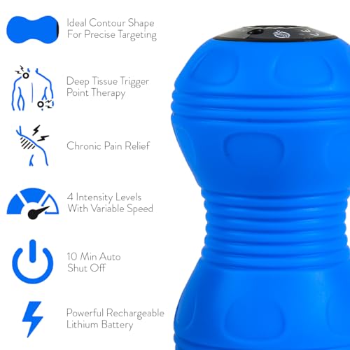 Rolling With It Vibrating Peanut Massage Ball, Deep Tissue, Blue - color: Blue