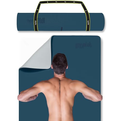 Gogokiwi Extra Wide Yoga Mat for Men Women (72"L x 36"W) Non Slip Fitness & Exercise Mat with Alignment Marks for Yoga, Pilates, Floor Workouts - color: Midnight Blue, size: Extra Cushion (1/2 Inch Thick)
