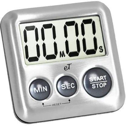 Elegant Digital Kitchen Timer Stainless Steel - Loud Alarm - Model Variety - color: Variety 8-pack