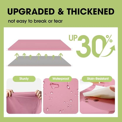 Pureegg Plastic Table Cloth Disposable 8 Pack, 54 x 108 Inch Table Cloths, Easter Party, Valentines, Mothers Day Decorations, Tablecloths, Rectangle, Pastel Plastic Cover, Leakproof & Sturdy, Pink | Easter Party, Valentines Day, Mothers Day, Leakproof & S