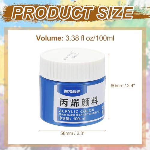 PATIKIL M&G Acrylic Paint, 3.38 Fl Oz(100ml) Matte Finish Rich Pigments Waterproof Art Painting Supplies for Fabric Canvas Wood Leather Stone Cloth, Cobalt Blue - color: Cobalt Blue