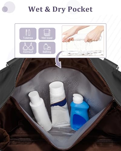 Gym Bag for Women,Travel Duffle Bag for Travel with Wet Pocket Weekender Overnight Carry On Tote Bag Luggage Bag with Trolley Sleeve Personal Item Travel Bag Hospital Diaper Bag Black - color: M1-Black