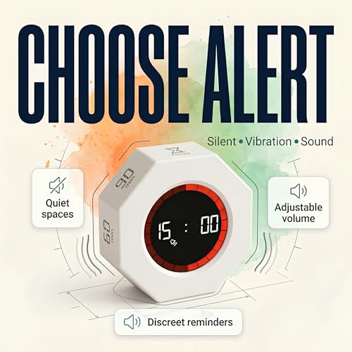 Multi-Function Electronic Timer, Learning Management - USB-C Rechargeable Flip Timer with Presets, Silent Mode & Vibration - Ideal for ADHD, Pomodoro, Classroom, Kids, Kitchen & Chess Clock