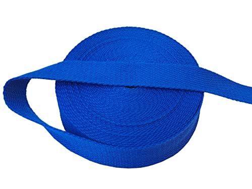 1 Inch Cotton Webbing 10 Yards Cotton Strap for Tote Canvas Bags Crafts Sewing (2014 Royal Blue) - color: 2014 Royal Blue