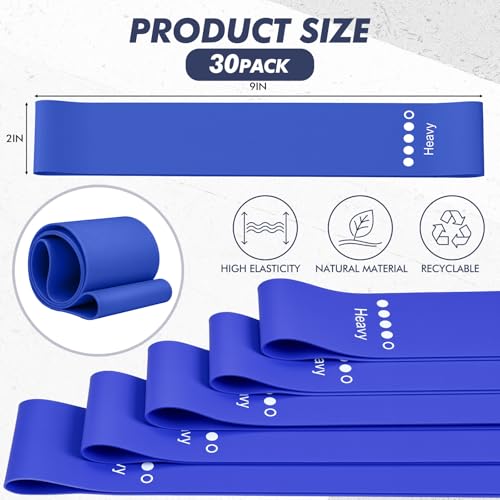 Shappy 30 Pcs Mini Resistance Band Bulk Exercise Bands for Women Men Resistance for Leg Workout Gym Home Gym Strength Training Yoga Glutes - color: Blue