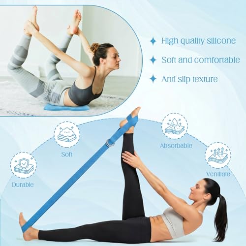 Yoga Blocks 2 Pack for Wrist Relief,Yoga Block with Knee Pads Strap - color: Blue