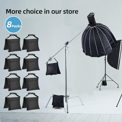 8 Packs Sandbags, Heavy Duty Sand Bags with 16 PE Bags, Sand Bags with Buckle Straps for Support Light Stand, C Stand, Light Stand with Caster, More 2/4/6/8 Packs Sandbag to Choose. - size: 8 PCS