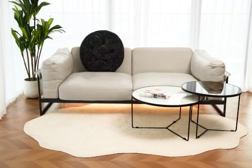 Floor Pillow, Large Meditation Sitting Cushion with Handle - color: Round, Black