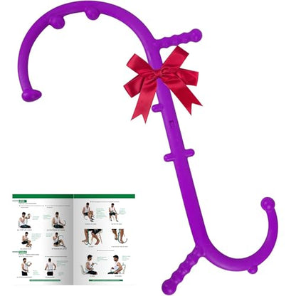 Shrdaepe Massage Trigger Point Cane, Muscle Release Tool Self Massage Hook Cane, Handheld Back, Neck, Shoulder, Leg and Feet Massager Rod, Body Deep Tissue Gifts for Men & Women, Purple - color: Purple