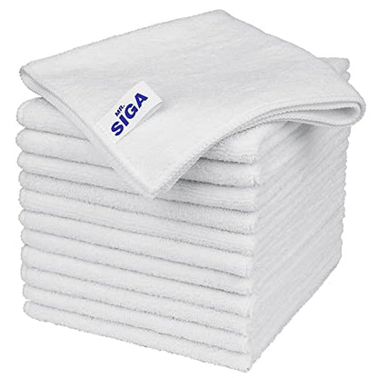 MR.SIGA Microfiber Cleaning Cloths, Streak Free Microfiber Towels, 12 Pack - color: White