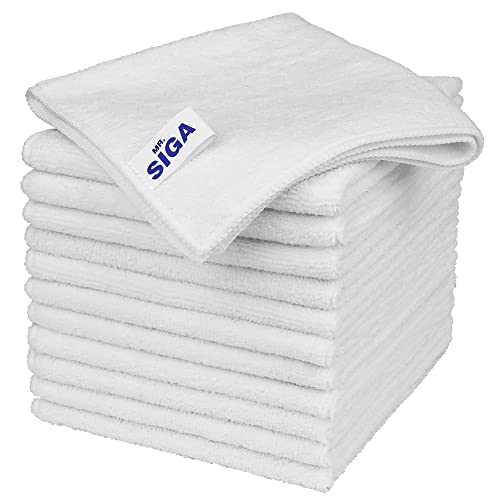 MR.SIGA Microfiber Cleaning Cloths, Streak Free Microfiber Towels, 12 Pack - color: White
