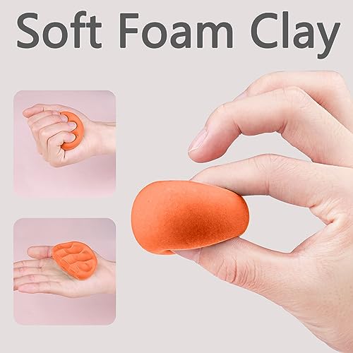 Cutedeer Orange Air Dry Clay, 1.1lb Foam Modeling Clay, Soft Squishy Molding for Kids Adults, Arts & Crafts Project Slime Supplies(1.1lb - 1 Pack, Orange) - color: Orange, size: 1.1lb - 1 PACK