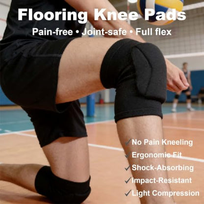 Adult Knee Pads for Men Women, Thick Padded Foam Pad, Black L,1 Pair - size: Large