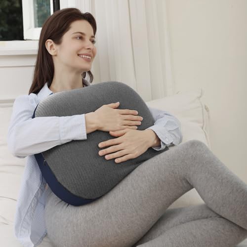 ZonLi 성인용 가중 베개, 2.9kg(6파운드), 세탁 가능한 포옹 베개, 더 나은 수면을 취함, 탈착식 감각 바디 가중 베개, 메모리 폼 침대 베개 (그레이) - color: 회색., size: Original（6.5lbs）