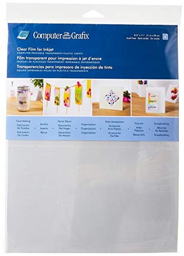 Computer Grafix Inkjet Film, Clear, 8.5 x 11 in, Pack of 6 - color: Clear, size: Pack of 6 (8.5" x 11")