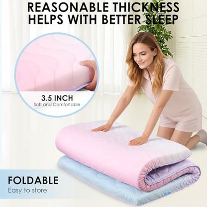 SCHNAUZER HOME Japanese Futon Floor Mattress Full 3.5" Thick Rainbow - color: Rainbow, size: Full( 80 x 54)