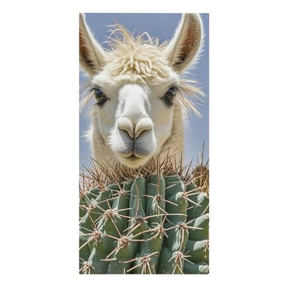 Microfiber Mexican Llama Cactus Beach Towel Oversized 62x31 Sand Free & Quick Dry Travel Towel for Adults Super Absorbent Lightweight Thin Pool Towels for Swim Camping Yoga Gym Vacation Essentials