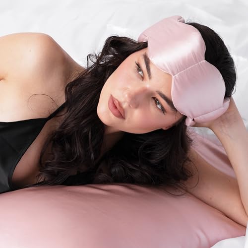 nodpod Mineralized Silk Gentle Pressure Sleep Mask, Weighted Eye Mask | Patented Light Blocking Design for Sleeping, Travel & Relaxation, Bead Filled, Machine Washable, BPA-Free, Petal - color: Petal Silk