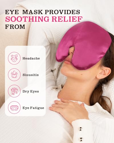 Weighted Sinus Mask, Warm Cold Compress Eye Mask for Dry Eyes, Migraine, Sinus Pressure Relief, Stress, Eye Pillow Microwavable Face Heating Pad for Puffy Eyes, Self-Care Gifts for Women - style: Face Pad-2