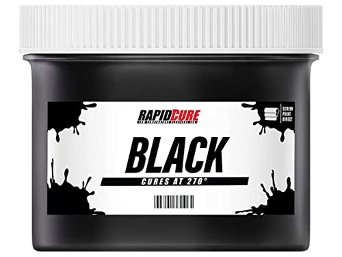 Rapid Cure Black Plastisol Ink - Silk Screen & Screen Printing Ink, 5 Gl | Cures At 270°F Vs. Standard 320°F For Faster Turnaround - Bold Opaque Color, Non-Phthalate, CPSIA Safe, USA Made - Black - color: Black, size: 640 fl oz