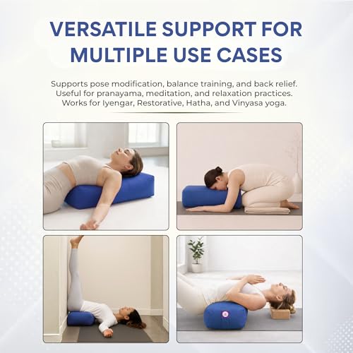 Rectangular Cotton Yoga Bolster, Yoga Pillow, Yoga Cushion, Yin yoga Bolster, Iyengar yoga bolster - color: Blue