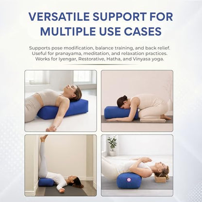 Rectangular Cotton Yoga Bolster, Yoga Pillow, Yoga Cushion, Yin yoga Bolster, Iyengar yoga bolster - color: Blue