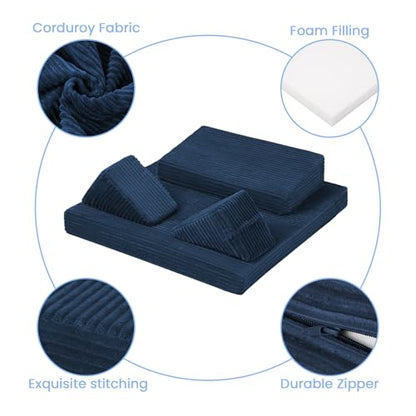 Meditation Cushion, Meditation Mat with Knee Support, Navy Blue - color: Navy Blue, size: 24X24X2 Inch