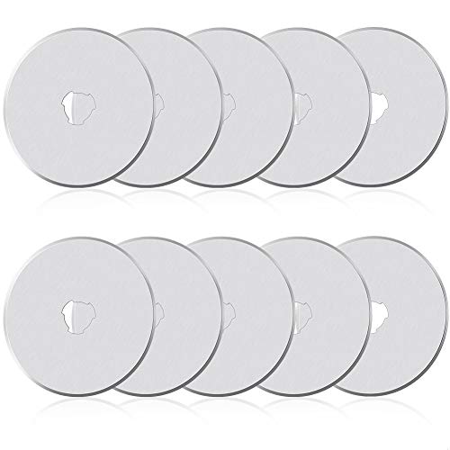 ZMAAGG Rotary Cutter Blades, 10 PCS 45mm Rotary Blades with Storage Case | Rotary Cutter Blades 45mm for Cut fabric, Wool, Felt, Leather, Rotary Cutter for Sewing, Quilting Fabric, Artwork