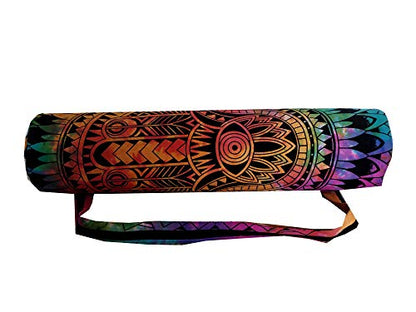 INDIAN CRAFT CASTLE ICC Yoga Mat Bag Carrier Full-Zip Exercise Yoga Mat Carry Bag for Women Men with Multi-Functional Storage Pockets and Adjustable Shoulder Strap 26X6 Inches - style: Bohemian