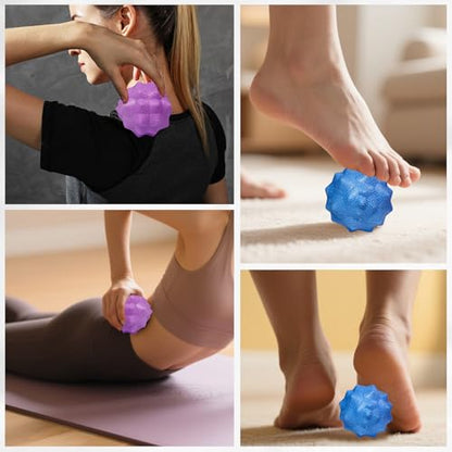 Foot Massage Ball, Pain Relieve from Plantar Fasciitis, Massage Tool for Tight Muscles and Sore Feet, Restore Foot Massage Roller, Myofascial Release - color: 2 Large Massage Ball
