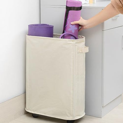 Yoga Mat Storage Basket with Wheels, Oxford Cloth Organizer