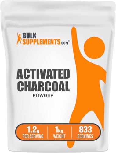 BulkSupplements.com Activated Charcoal Powder - from Coconut Charcoal, for Teeth Whitening - Vegan & Gluten Free, 1.2g per Serving, 1kg (2.2 lbs) (Pack of 1) - size: 3.53 Ounce (Pack of 10)