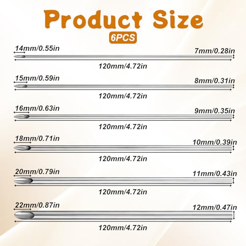 6 Pieces Stainless Steel Circular Clay Hole Cutters, Hole Punch Clays Tools for Pottery Sculpting Crafts, Professional Clay Drilling Tools for Polymer Clays with Storage Case (7/8/9/10/11/12 mm) - size: 7/8/9/10/11/12 mm