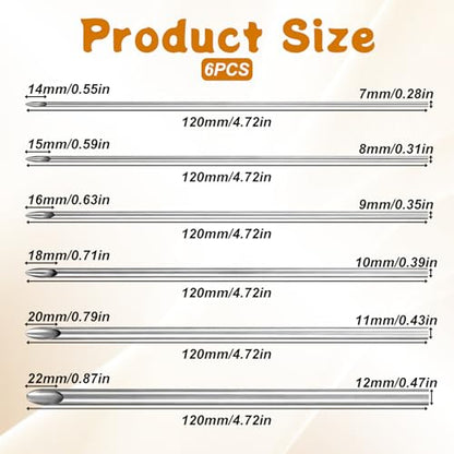 6 Pieces Stainless Steel Circular Clay Hole Cutters, Hole Punch Clays Tools for Pottery Sculpting Crafts, Professional Clay Drilling Tools for Polymer Clays with Storage Case (7/8/9/10/11/12 mm) - size: 7/8/9/10/11/12 mm
