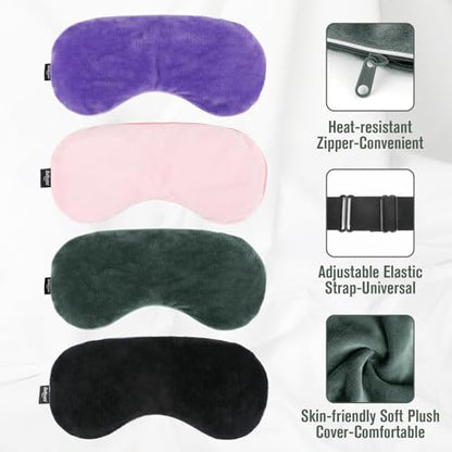 BeHoomi Cooling & Heated Eye Mask, Weighted Eye Mask for Sleeping, Grey - color: Grey