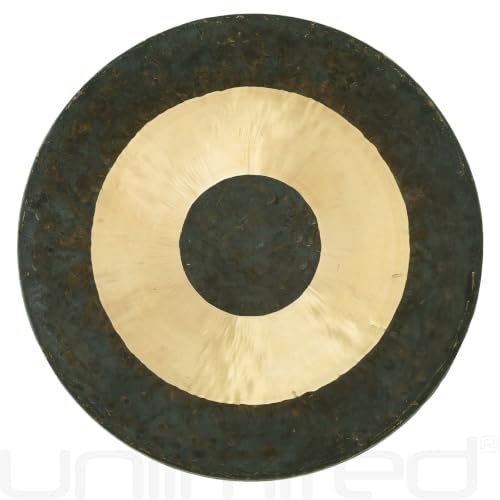 Unlimited Chau Gongs, Sound Healing, Meditation & Yoga Gong, Bronze, 38in | Traditional Chinese Bullseye Design, Deep Meditative Tones & Gong Wash, Ideal for Group Sessions, Mallet & Rope Included - size: 38"