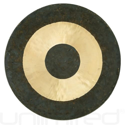Unlimited Chau Gongs, Sound Healing, Meditation & Yoga Gong, Bronze, 38in | Traditional Chinese Bullseye Design, Deep Meditative Tones & Gong Wash, Ideal for Group Sessions, Mallet & Rope Included - size: 38"