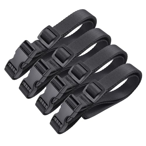 Vigorport Utility Straps Quick Release Nylon Backpack Accessory Bag Strap | Adjustable Nylon Travel Belt, Multi Purpose Compression Straps, Sleeping Bag Strap for Hiking, Travel, Outdoor Sports-4 Pack - color: Black, size: 0.75"W-40"L