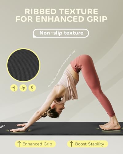 Yoga Mat 1'' Thick - Non-slip & Strong Support - Gymnastics, Exercise & Workout Mat for Home Gym, Yoga, Pilates, Stretching, and Fitness