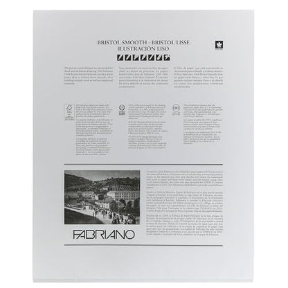 Fabriano 1264 Bristol Smooth Pad, 14" x 17", Glue Bound, 100 lb., 3-Pack - size: 14" x 17", 3-Pack