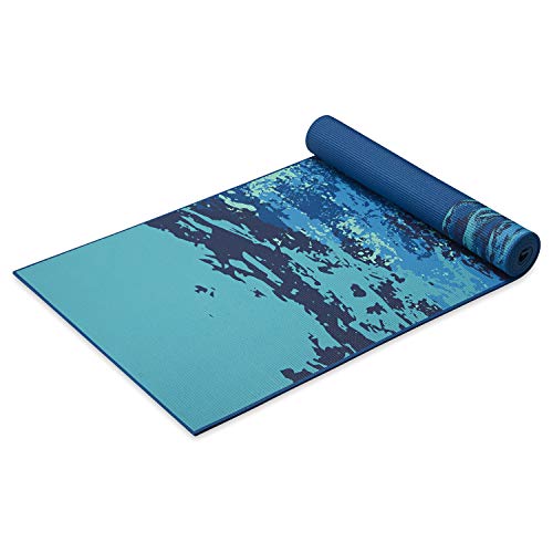 Gaiam Yoga Mat - Premium 6mm Print Reversible Extra Thick Non Slip Exercise & Fitness Mat for All Types of Yoga, Pilates & Floor Workouts (68" x 24" x 6mm Thick) - color: Peaceful Waters