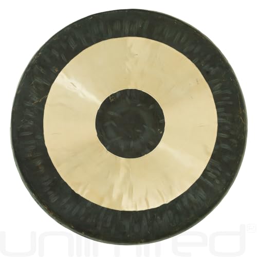 Unlimited Chau Gongs, Sound Healing, Meditation & Yoga Gong, Bronze, 38in | Traditional Chinese Bullseye Design, Deep Meditative Tones & Gong Wash, Ideal for Group Sessions, Mallet & Rope Included - size: 38"