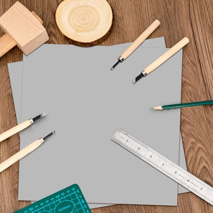Yeaqee 4 Pcs 12 x 12 Inch Linoleum Blocks for Printmaking, Gray - color: Gray, size: 12 x 12 Inch