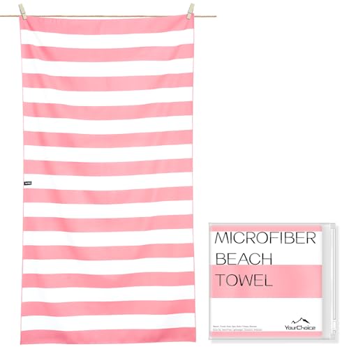 Your Choice Microfiber Beach Towel Sand-Free Quick Dry (67"x35"/60"x30") - color: C-malibu Pink, size: Extra Large(67x35")