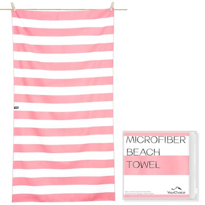 Your Choice Microfiber Beach Towel Sand-Free Quick Dry (67"x35"/60"x30") - color: C-malibu Pink, size: Extra Large(67x35")