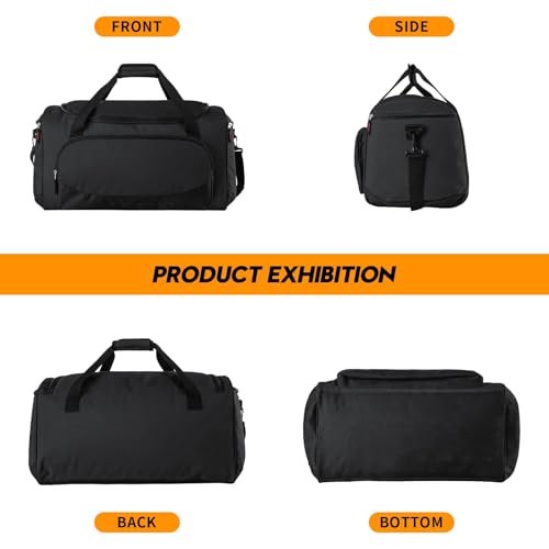 Uarition Gym Bag for Men & Women - 50L Large Duffle Bag for Travel, Black - color: Black