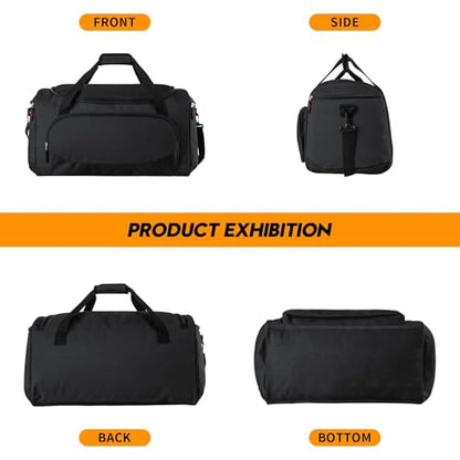 Uarition Gym Bag for Men & Women - 50L Large Duffle Bag for Travel, Black - color: Black